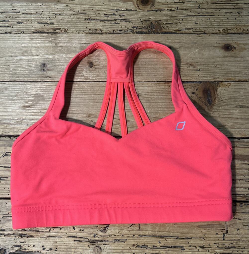 Lorna Jane Women’s Size M Bright Orange Strappy Racerback Bra EUC
